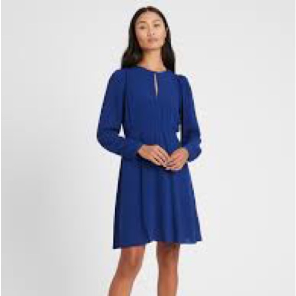 NWT Banana Republic Puff Sleeve Dress Blue Size 2